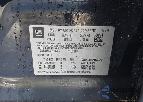 2015 Buick Encore Convenience из США, поврежденный, VIN KL4CJBSB4FB185939